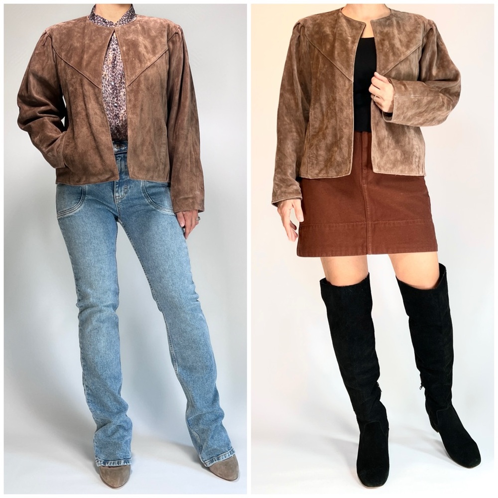Get Emporium CAPWELL Womans Jacket NEW Genuine Suede Vintage Brown